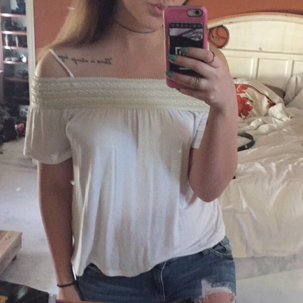 White, off the shoulder top